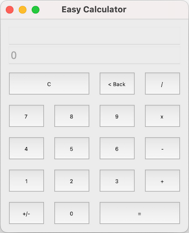 A calculator app built with the designer